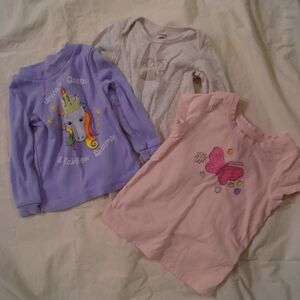 Kidgets Unicorn Pajama Tops - Purple, Pink, and Gray